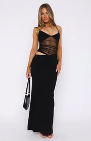 Naiara | Maxi-Kleid mit Cut-Outs – schwarz
