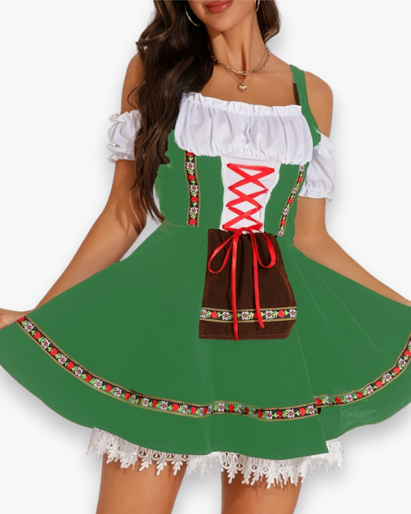 Damen Dirndl Kleid für Festliche Anlässe | Traditionelles Trachten Outfit fürs Oktoberfest