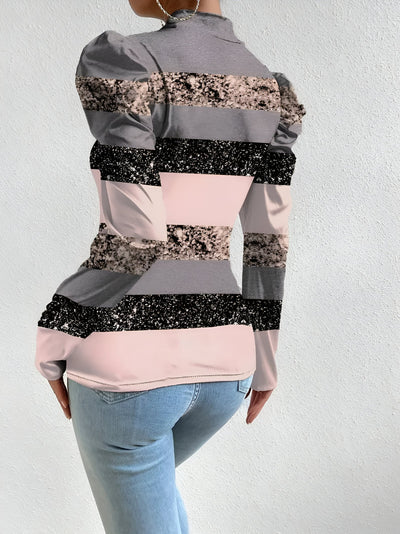 Florinda | Bluse mit Floral Print und Stehkragen