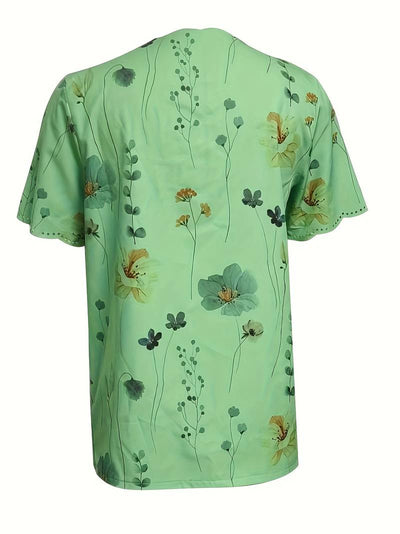 Karina - Blumendruck Bluse Frühlingshafte Eleganz