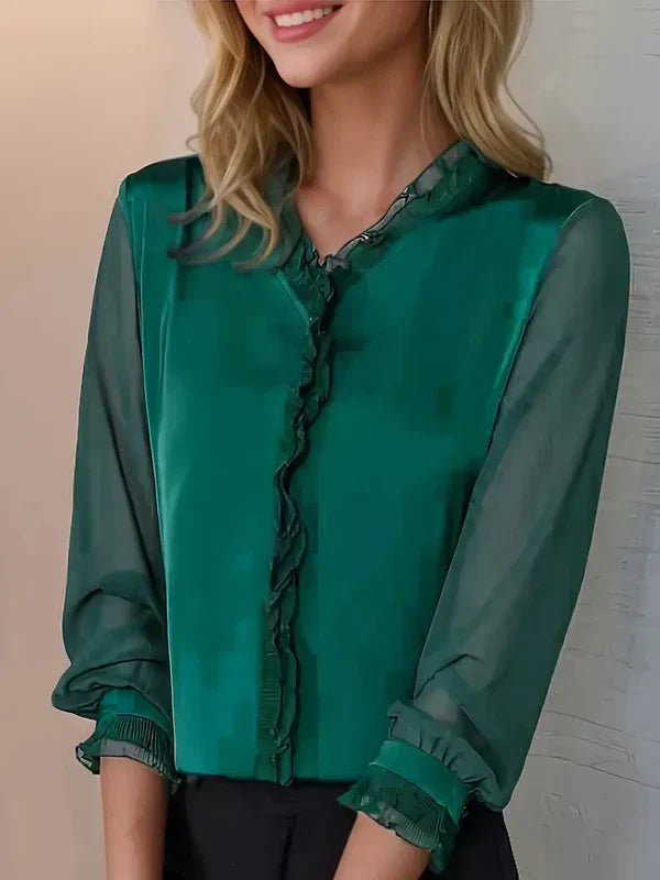 Ivy - langarmbluse, elegantes lässiges damenoberteil