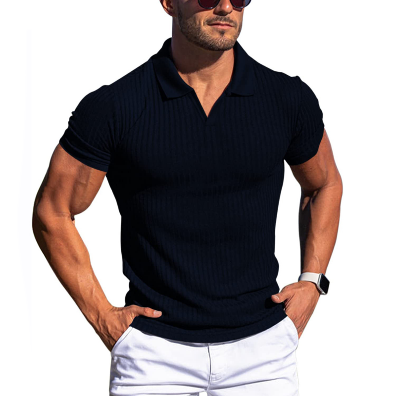 Johan Ribbed Polo mit Kurzarm