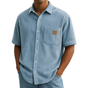 Anwick - Weiches Rippenshirt – Marineblau