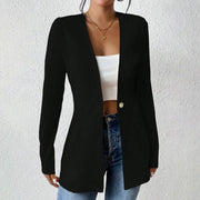 Alivienne - Taillierter Ein-Knopf-Blazer – Schwarz