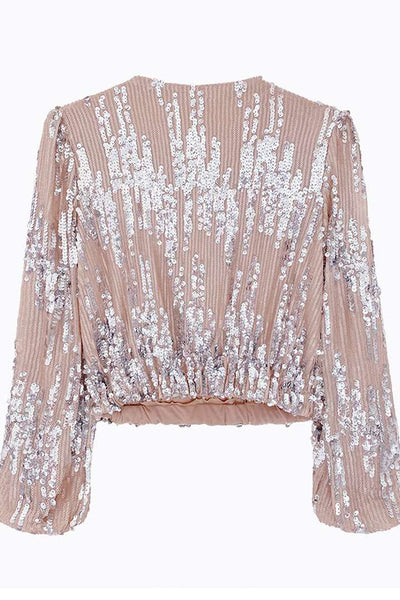 Glitzerndes Pailletten-Top für den Abend