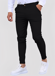 Reynard - Modische, dehnbare Herren-Skinny-Hosen – Schwarz