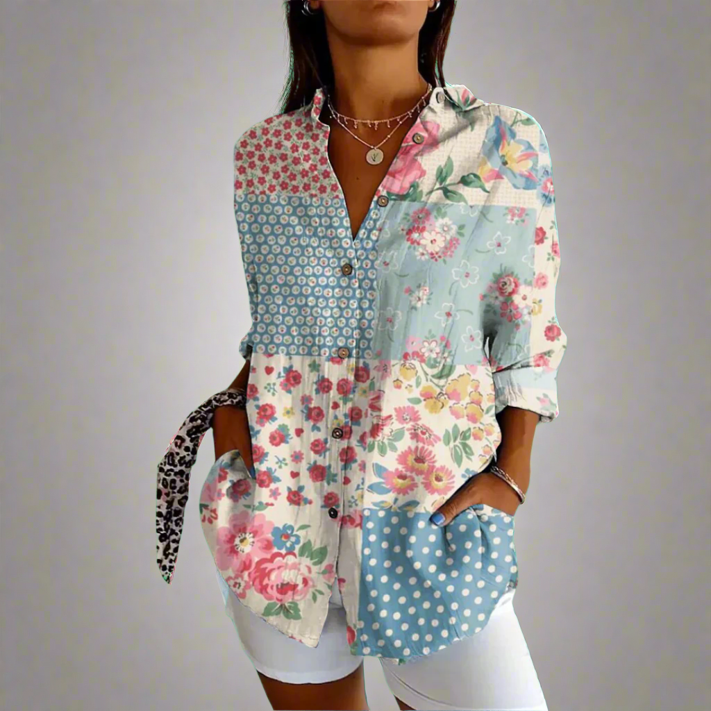 Delia | Vintage Bluse aus Premiumstoff mit handgefertigten Details