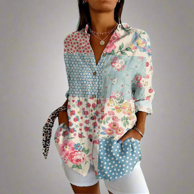 Delia | Vintage Bluse aus Premiumstoff mit handgefertigten Details