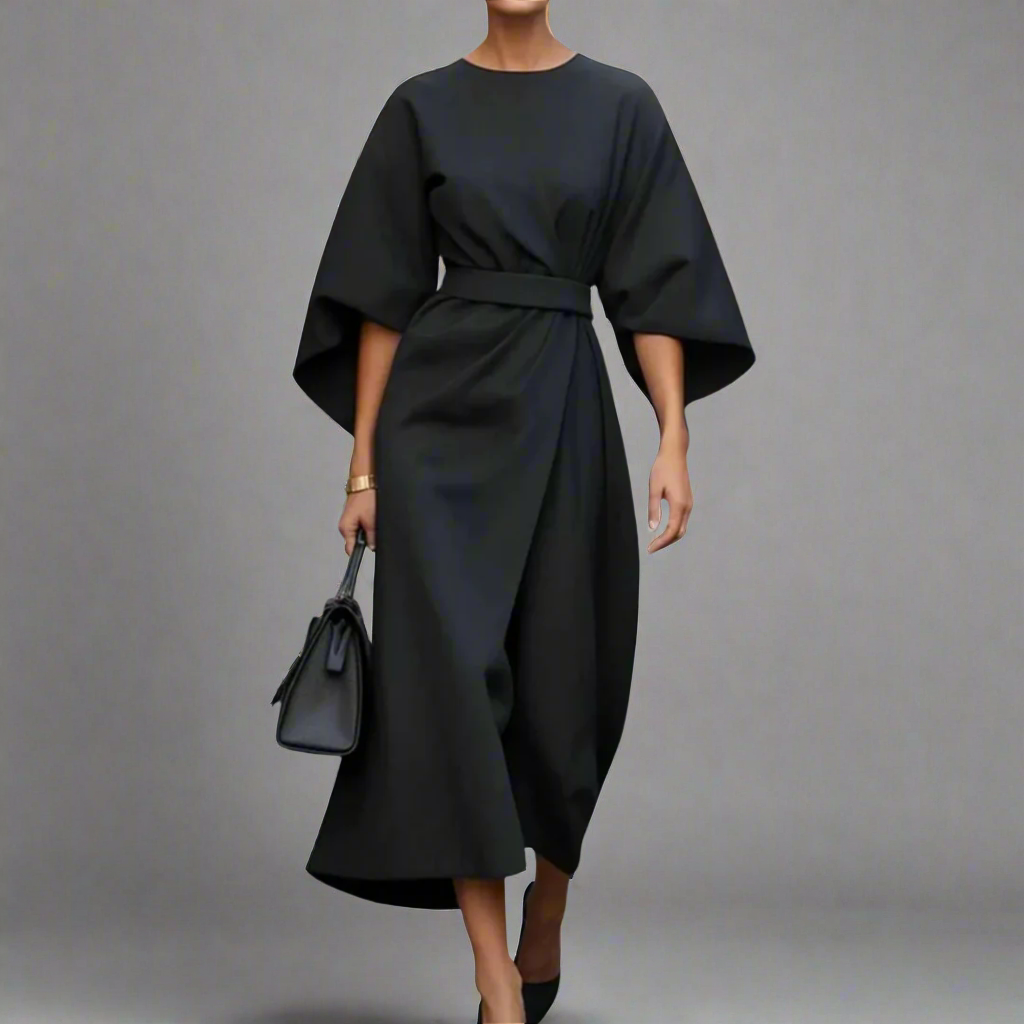 Veronike | Elegantes Kleid mit Laternenärmeln und Gürtel