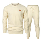 Axel | Herren Jogginganzug Set 2-teilig Strukturiert Sweatshirt – Beige