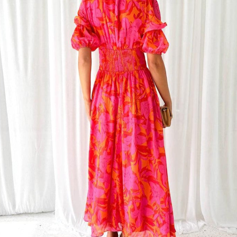 DARINA | ROBE MAXI ROUGE ROSE