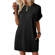 Emilia | Modernes Minimalistisches Sommerkleid – Schwarz