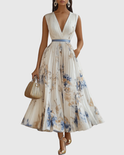 Siena™ - Elegante Plissee Maxi Kleid – Weiß