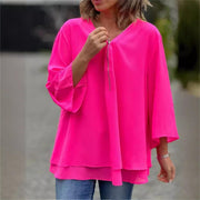 Brinavelle - Fließende Chiffon-Tunikabluse – Rosa