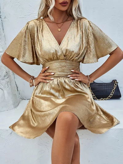 Damen-Schimmer-Mini-Kleid
