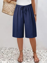 Abriella - Soft-Touch Sommer-Shorts – Marineblau