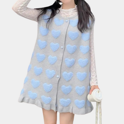 Strickweste | Herz-Design | Verspielter Look