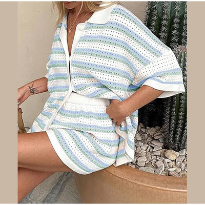 Strick-Zweiteiler mit Streifen | Retro & Lässig | Sommerlook mit Wohlfühlfaktor