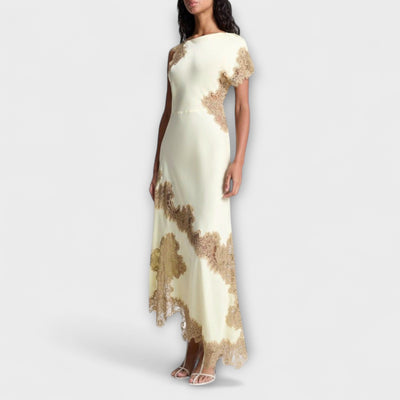 Margaret - Maxikleid mit Satin- und Spitze-Akzenten