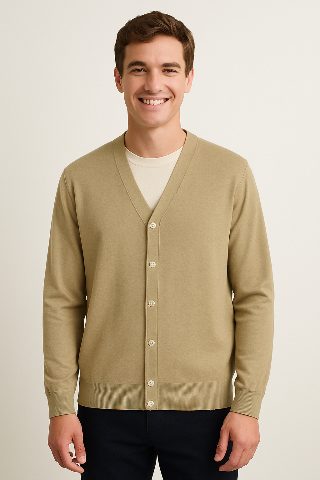 Adam Strickjacke mit V-Ausschnitt und Knöpfen
