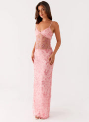 Lila | Transparentes Blumen-Maxikleid – floral