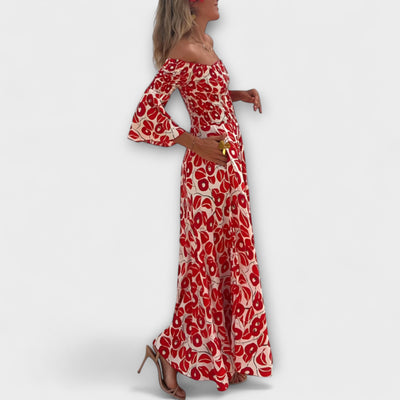 Bella - Off-Shoulder Kleid mit Meeresblumen