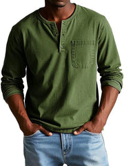 Emmett - Softtouch-Henleyshirt – Olivgrün