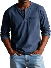 Emmett - Softtouch-Henleyshirt – Marineblau