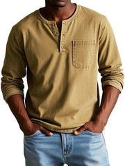 Emmett - Softtouch-Henleyshirt – Khaki