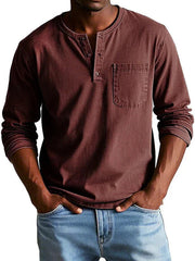Emmett - Softtouch-Henleyshirt – Rot