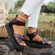 Unisex-Sport-Sandalen mit orthopädischem Fußbett und verstellbaren Riemen – Burgunder