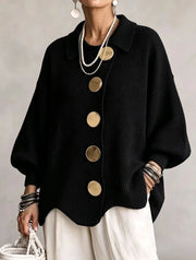 Kaelinae - Schwerer Oversize-Cardigan – Schwarz