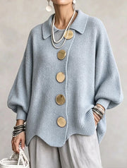 Kaelinae - Schwerer Oversize-Cardigan – Hellblau