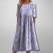 Blumenmuster Midikleid für Frauen – Elegantes Sommerkleid für jeden Anlass – Lavendel (Fast ausverkauft)