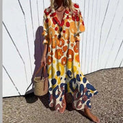 Böhmisches Maxi Kleid – Elegantes Sommermaxikleid für Frauen, Ideal für Strand und Sommerfeste – Gelb
