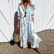 Böhmisches Maxi Kleid – Elegantes Sommermaxikleid für Frauen, Ideal für Strand und Sommerfeste – Hellblau