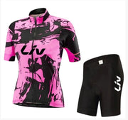 BORA Fahrradbekleidung | Kurzarmtrikot + Trägershorts – rosa
