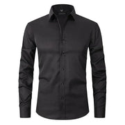 Braony | Klassisches Langarmh Herrenhemd mit modernem Slim-Fit – Schwarz