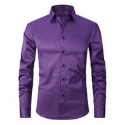 Braony | Klassisches Langarmh Herrenhemd mit modernem Slim-Fit – Dunkel Lila