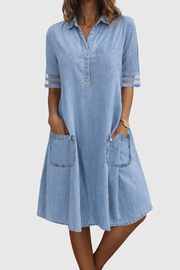 Figurschmeichelndes Jeanskleid für lässige Anlässe – Blau