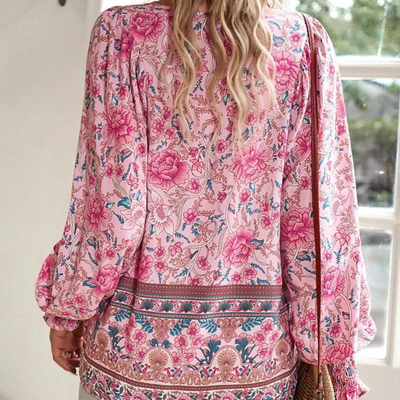 Nami - Modische Damen Bluse mit Blumenmuster  Stilvolles Oberteil