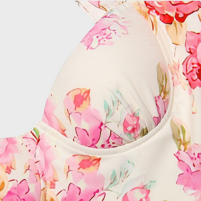 Blumenmuster Midi-Party Kleid – Mireille