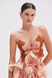 Nahia | Kleid mit Volants – floral