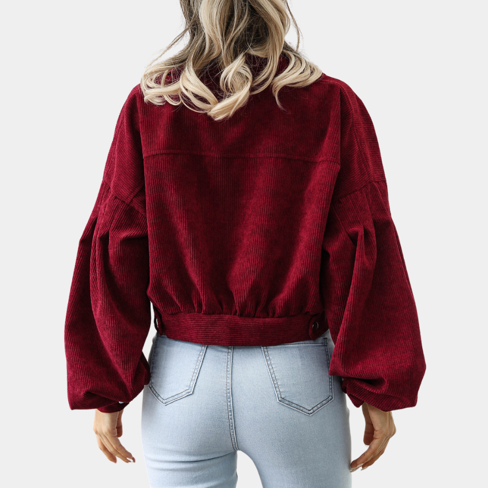 Cropped Cordjacke | Trendige Oversize-Ärmel | Stilvolles Casual-Design