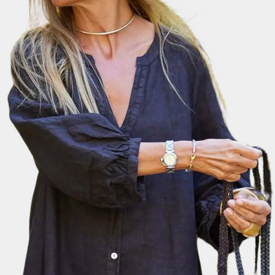 Ryzza - Leichtes Langes Kleid Damen Lässiger Sommer