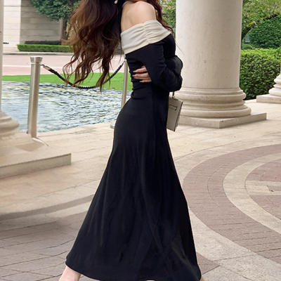 Elegantes Damen Maxi-Kleid | Schulterfreier Schnitt & Feminine Silhouette