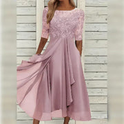 Marie | Stilvolles Damen Sommerkleid luftig und elegant – Rosa