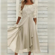 Marie | Stilvolles Damen Sommerkleid luftig und elegant – Goldd