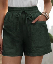 Daphne - Luftige Paperbag-Shorts – Grün