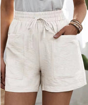 Daphne - Luftige Paperbag-Shorts – Weiß